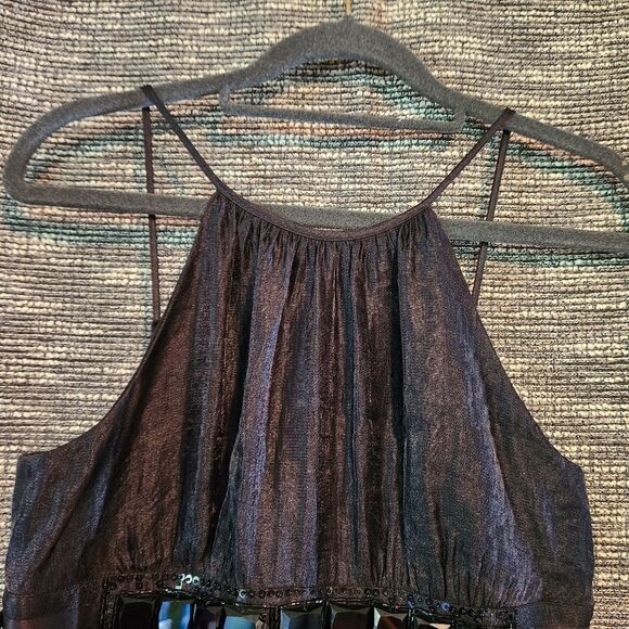 Cache Party Formal Dress Shimmering Ruffled Black size 2 LBD - Picture 3 of 14